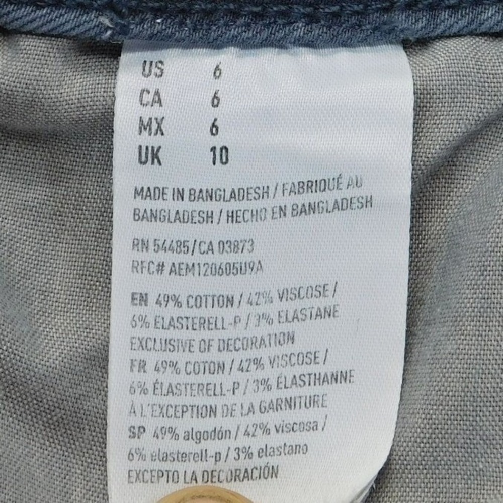 American Eagle Super Stretch Midi Bermuda Shorts Women 6 Blue - Picture 6 of 6